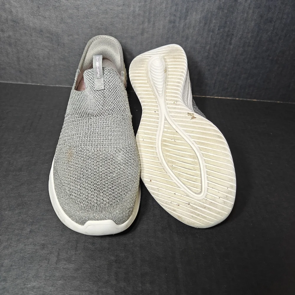 Skechers Ultra Flex 3.0 Smooth Step Hands Free Slip-ins Grey Sneakers Women 8.5 - Picture 7 of 8